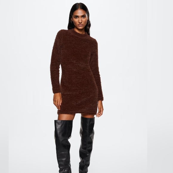 MANGO Fuzzy knited dress - Picture 3 of 3